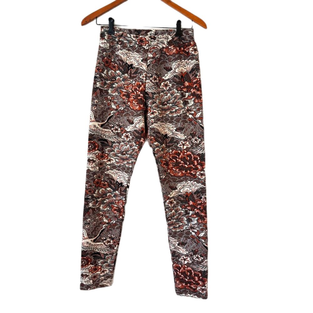 Soft Surroundings Crane Tapestry Leggings Small Pull On